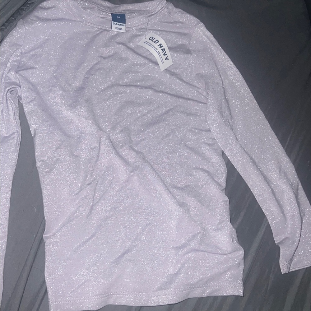 Old Navy Glittery Lavender Long Sleeve Top